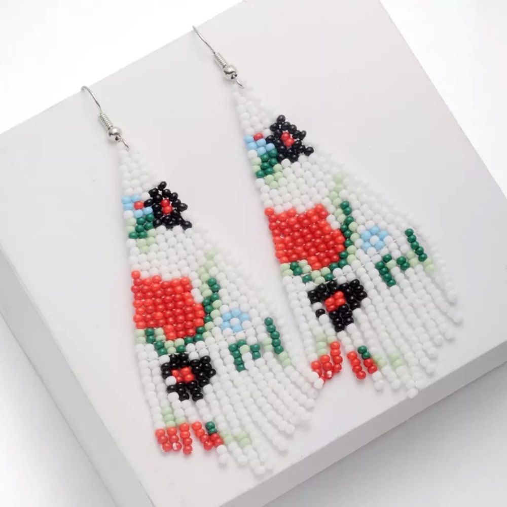 New! Beaded Drop Earrings - Picture 2 of 13